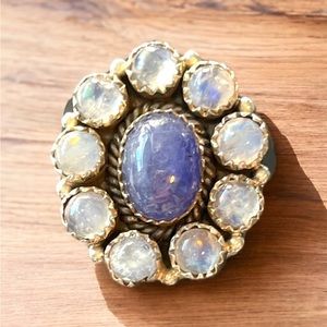 Tanzanite & Moonstone Sterling Silver Ring